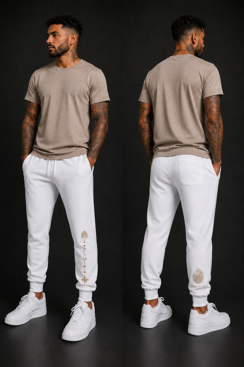 Unisex Finger print fleece sweatpants