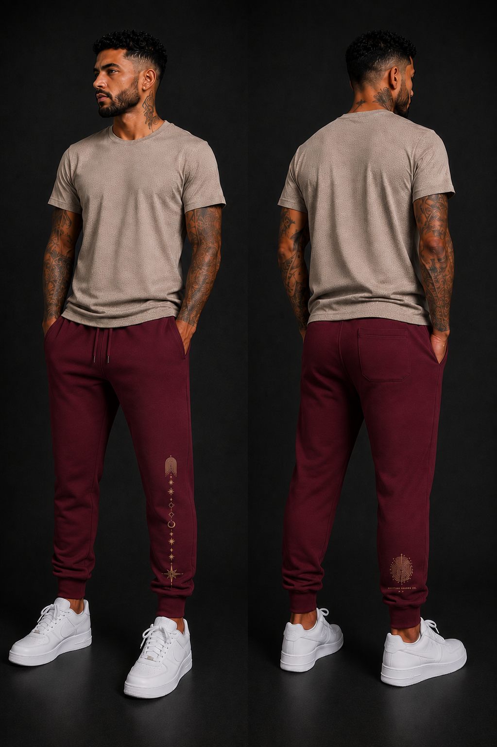 Unisex Finger print fleece sweatpants