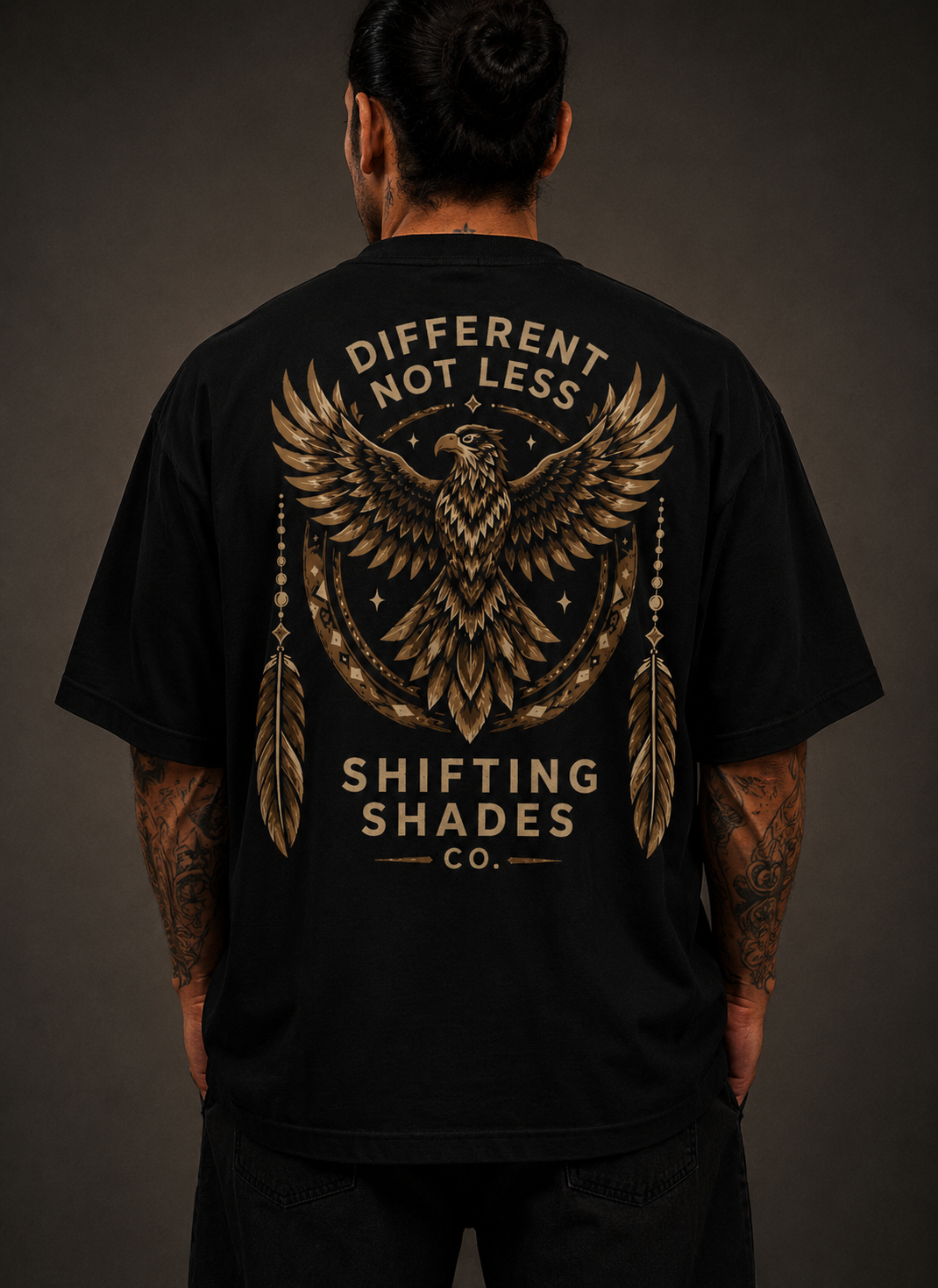Eagle Spirit Oversized High Neck Tee | Shifting Shades Co.