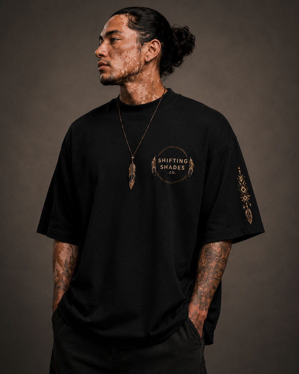 Eagle Spirit Oversized High Neck Tee | Shifting Shades Co.