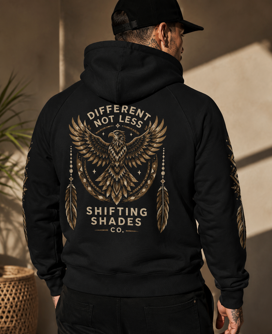 Eagle Spirit Eco Raglan Hoodie | Shifting Shades Co.