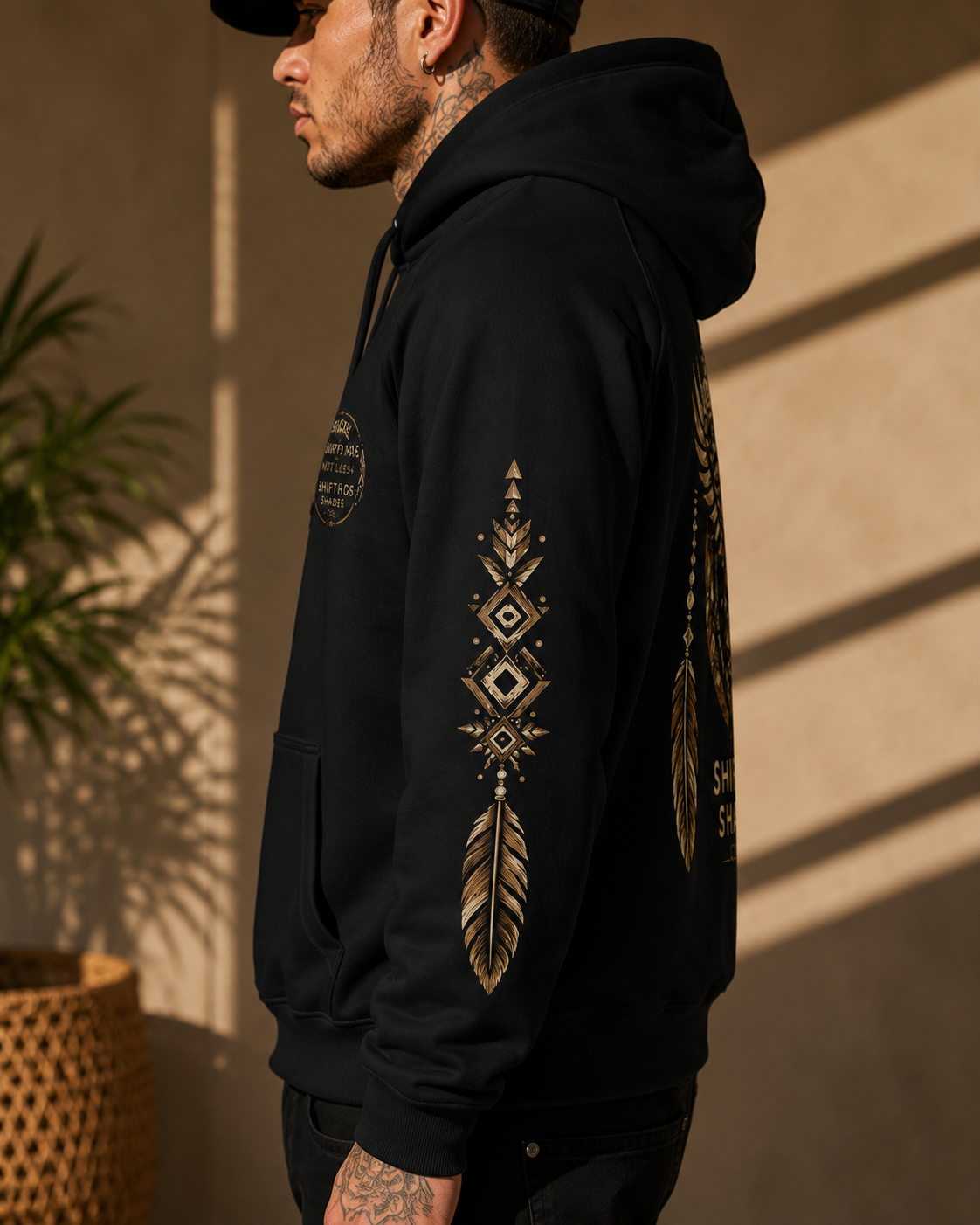 Eagle Spirit Eco Raglan Hoodie | Shifting Shades Co.