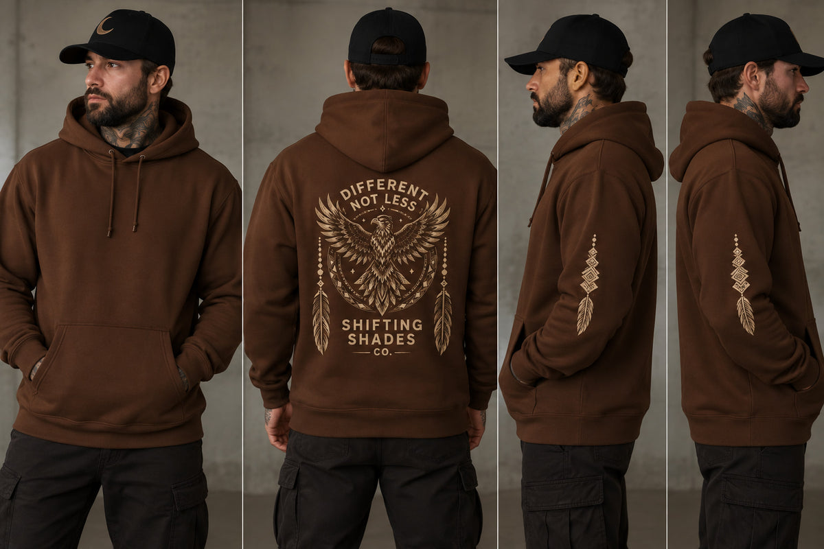 Different Not Less Eagle Hoodie — Vitiligo Awareness Apparel | Shifting Shades Co.