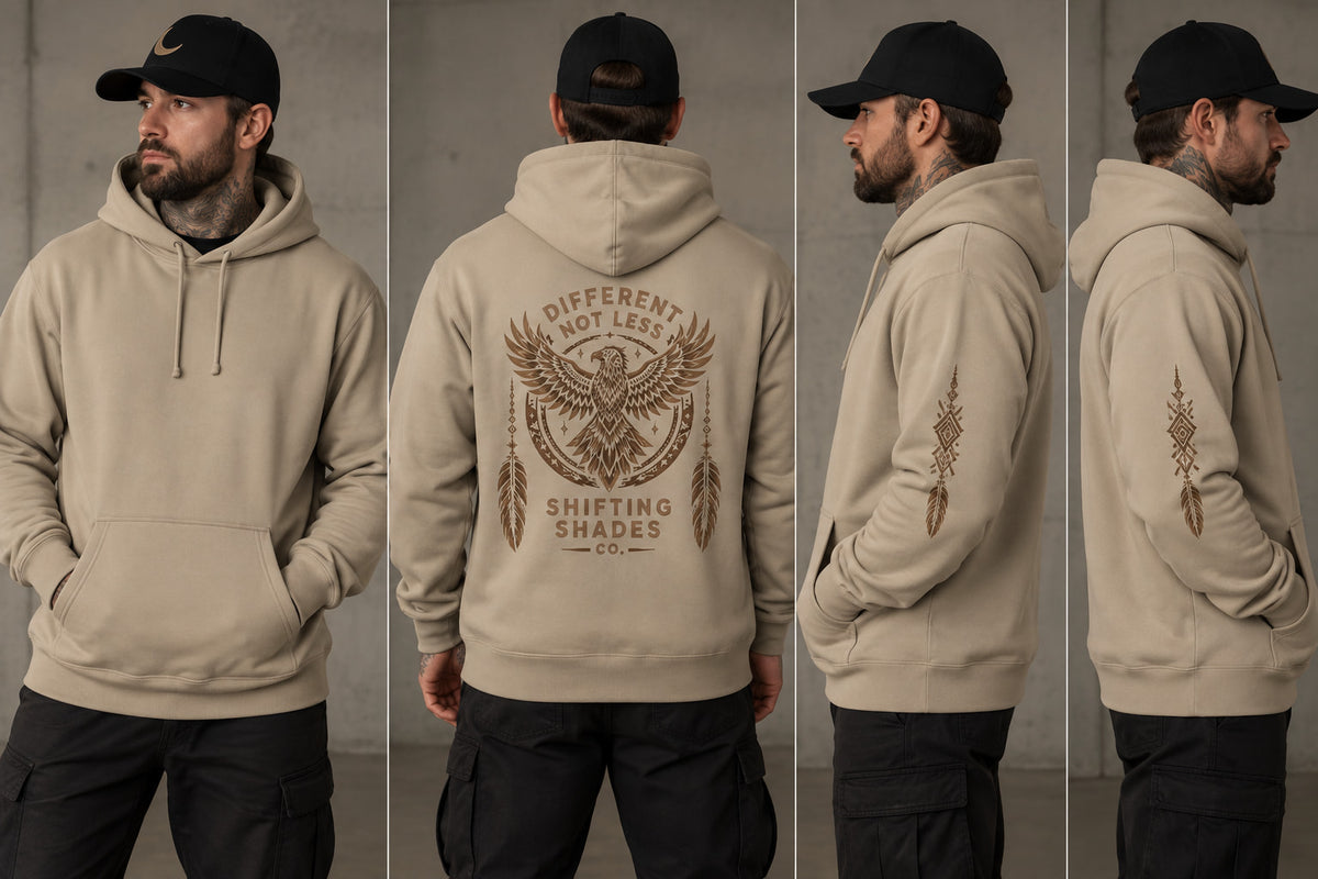 Different Not Less Eagle Hoodie — Vitiligo Awareness Apparel | Shifting Shades Co.