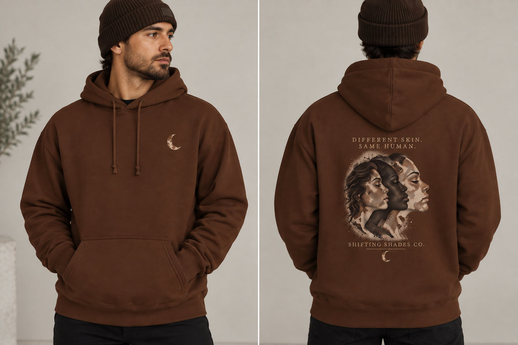 Different Skin Same Human Heavyweight Hoodie | Shifting Shades Co.