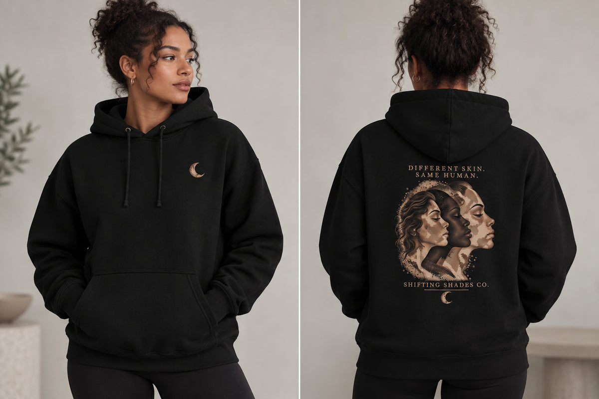 Different Skin Same Human Heavyweight Hoodie | Shifting Shades Co.