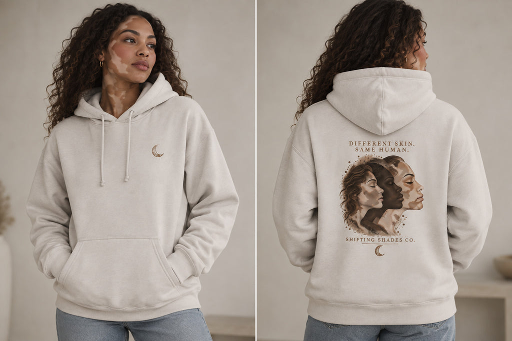 Different Skin Same Human Heavyweight Hoodie | Shifting Shades Co.