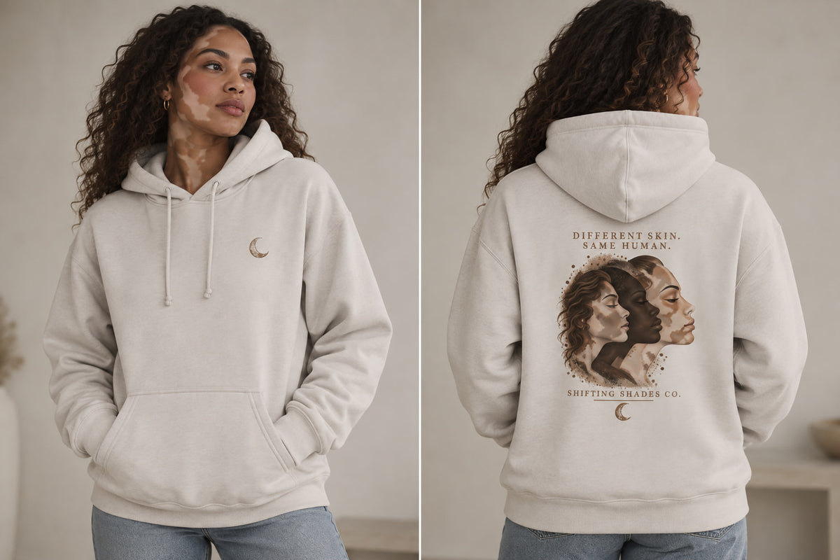 Different Skin Same Human Heavyweight Hoodie | Shifting Shades Co.