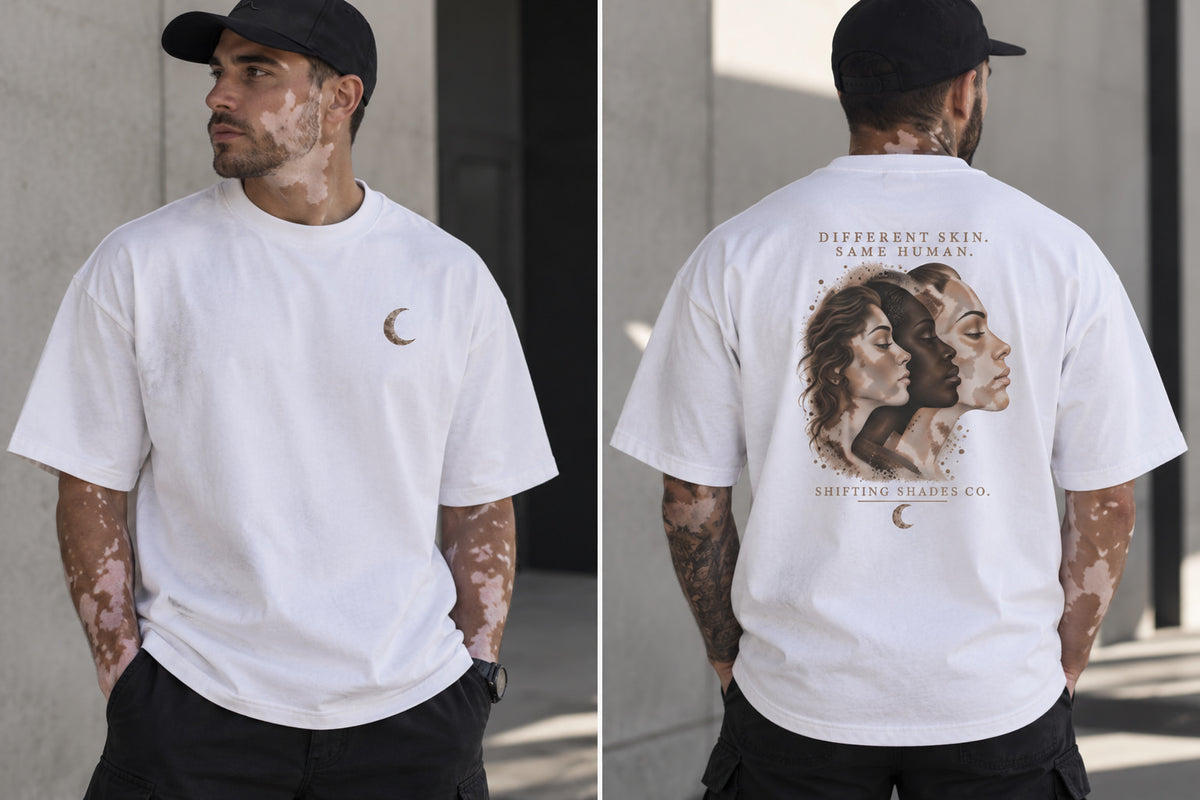 Different Skin Same Human Oversized Heavyweight Tee | Shifting Shades Co.