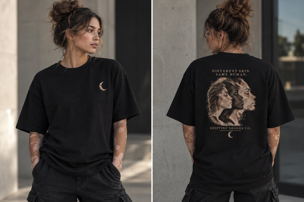 Different Skin Same Human Oversized Heavyweight Tee | Shifting Shades Co.