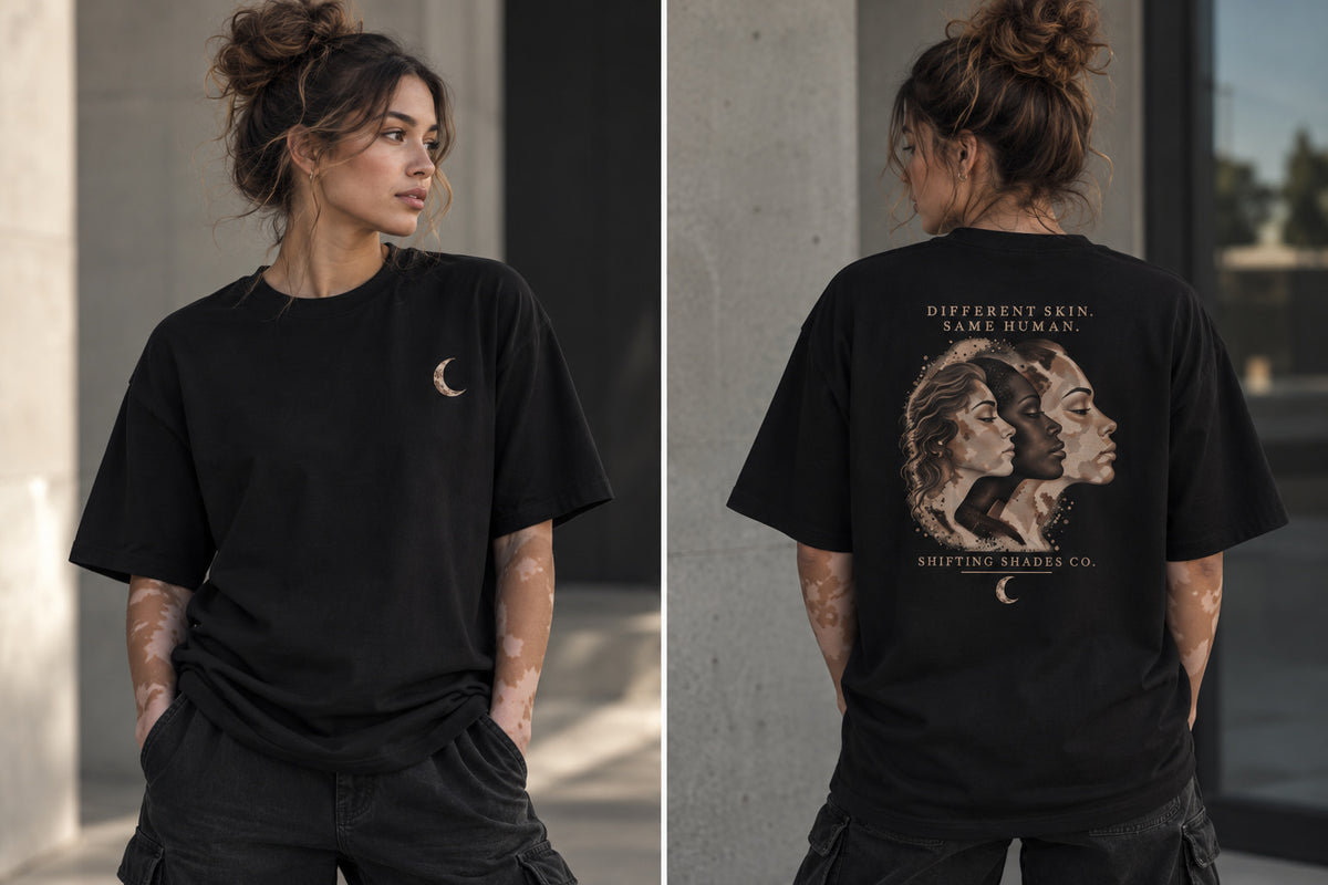 Different Skin Same Human Oversized Heavyweight Tee | Shifting Shades Co.