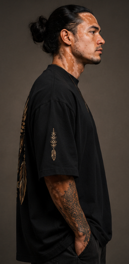 Eagle Spirit Oversized High Neck Tee | Shifting Shades Co.