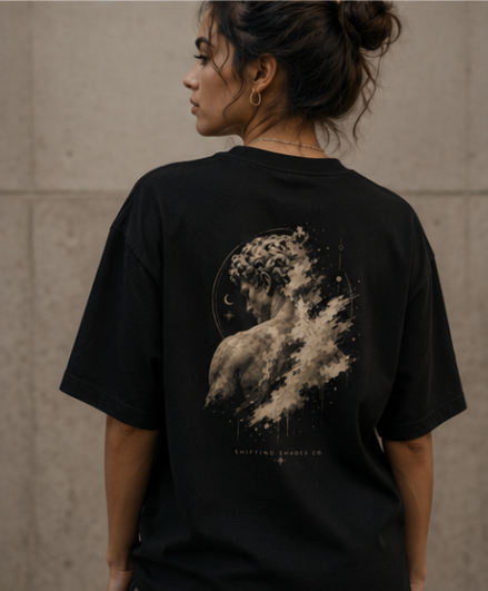 Unisex premium artistic oversized high neck t-shirt