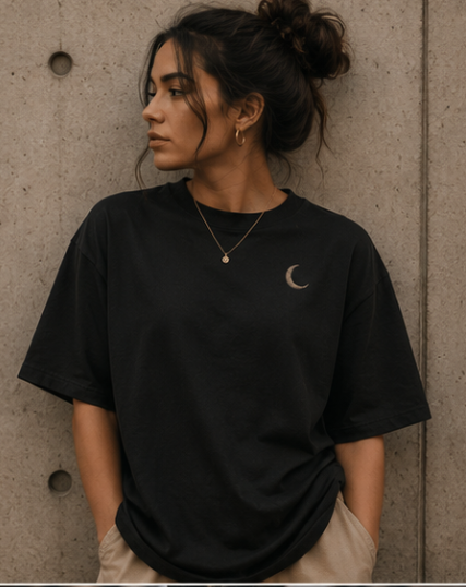 Unisex premium artistic oversized high neck t-shirt